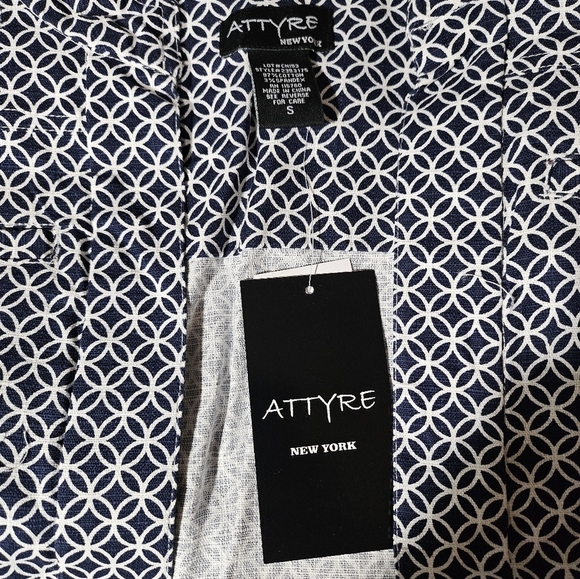 NEW Attyre Women's Open Lightweight Denim Blazer Jacket Small Geometric - Picture 6 of 7